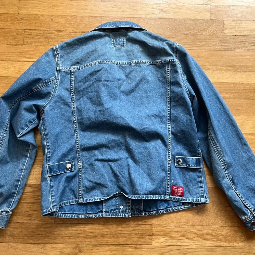 Vintage Lauren Jeans Co Denim Trucker Jacket Faded Blue Button Front Women’s Lar - Picture 5 of 5
